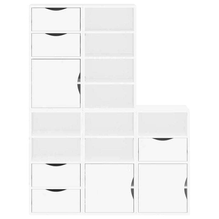 sidekabinetter 5 stk ODDA 40x24x79 cm massivt fyrretræ hvid