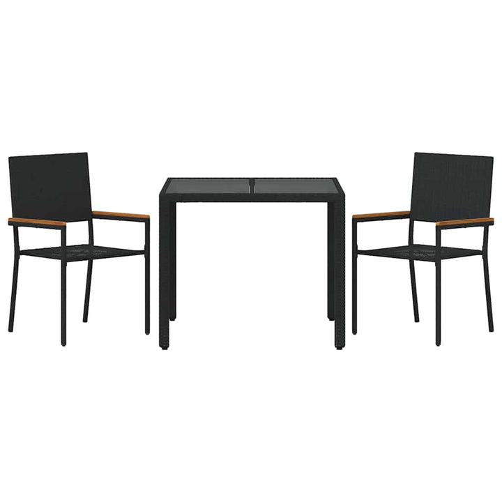 Have Spisebordssæt 3 stk. Sort polyrattan