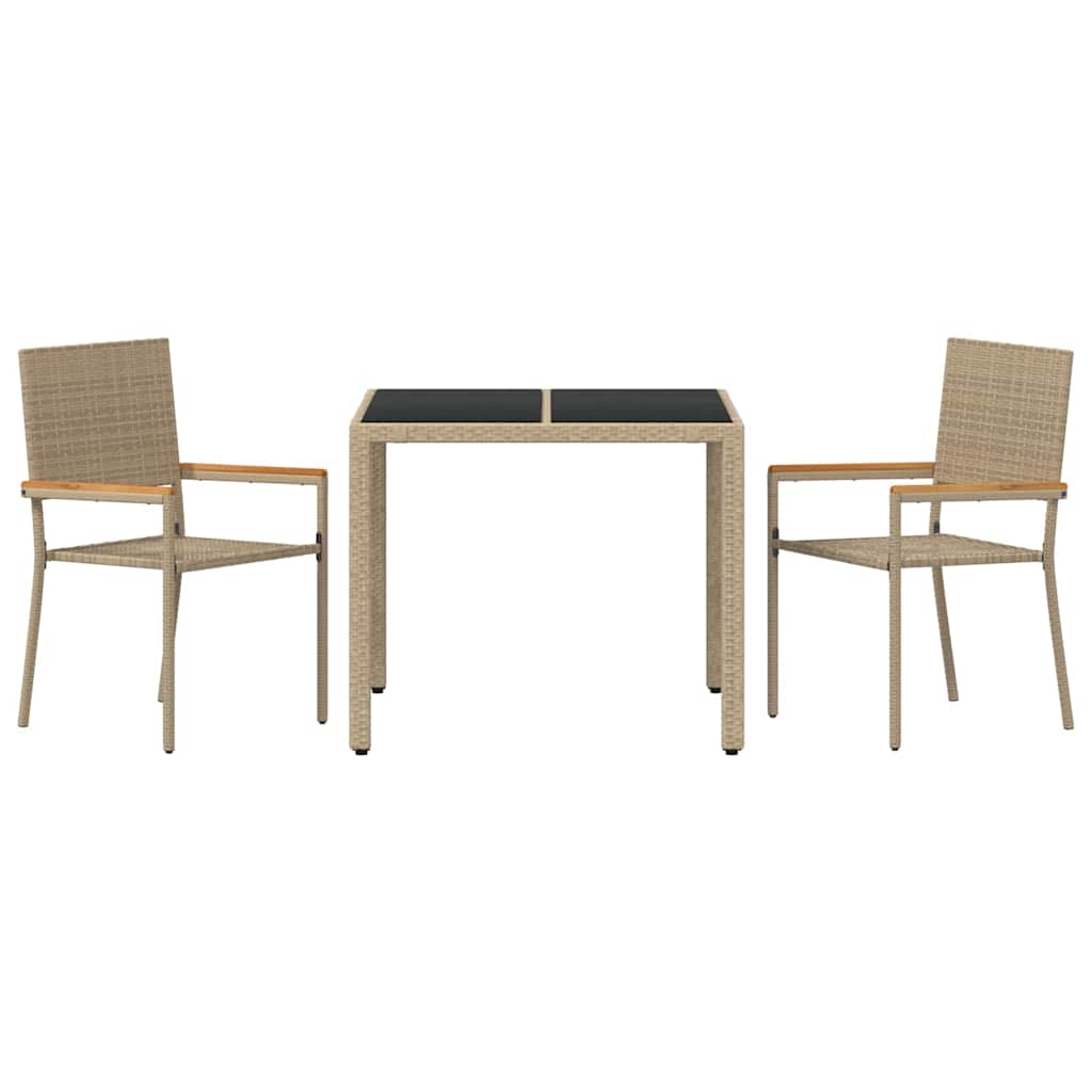 Have Spisebordssæt 3 stk. Beige polyrattan