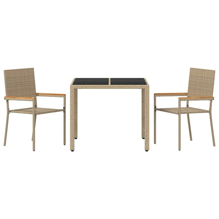 Have Spisebordssæt 3 stk. Beige polyrattan