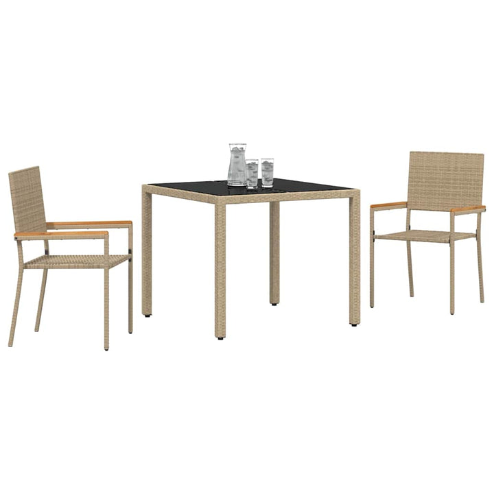 Have Spisebordssæt 3 stk. Beige polyrattan