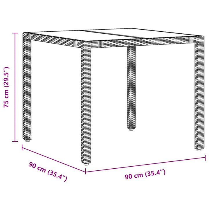 Have Spisebordssæt 5 stk. Sort polyrattan