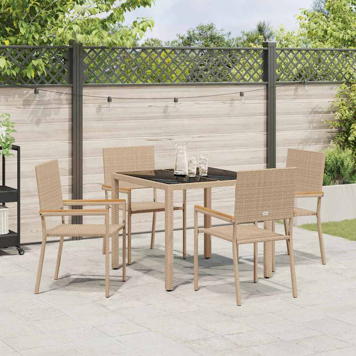 Have Spisebordssæt 5 stk. Beige polyrattan