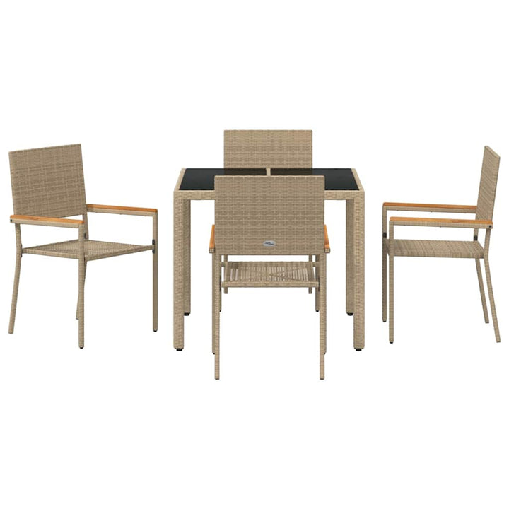 Have Spisebordssæt 5 stk. Beige polyrattan