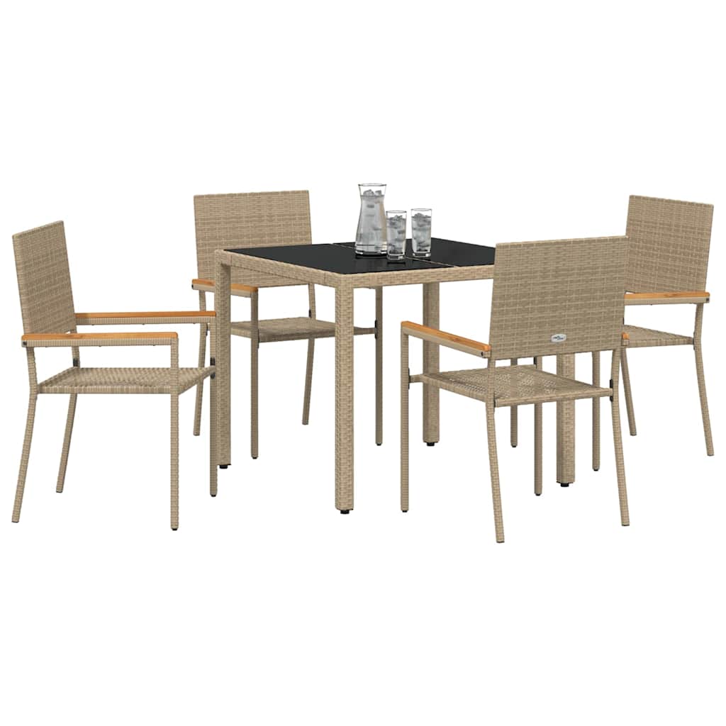 Have Spisebordssæt 5 stk. Beige polyrattan