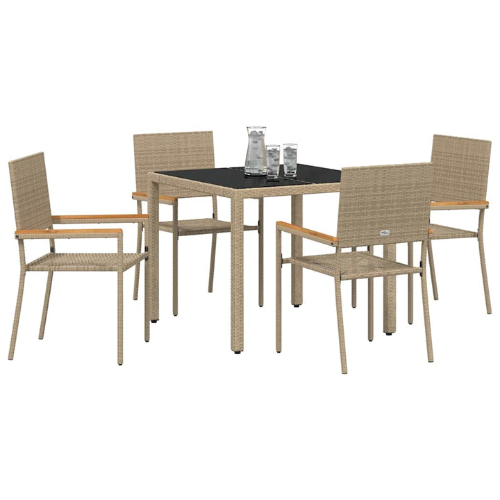 Have Spisebordssæt 5 stk. Beige polyrattan