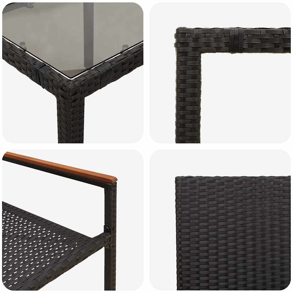 Have Spisebordssæt 5 stk. Sort polyrattan