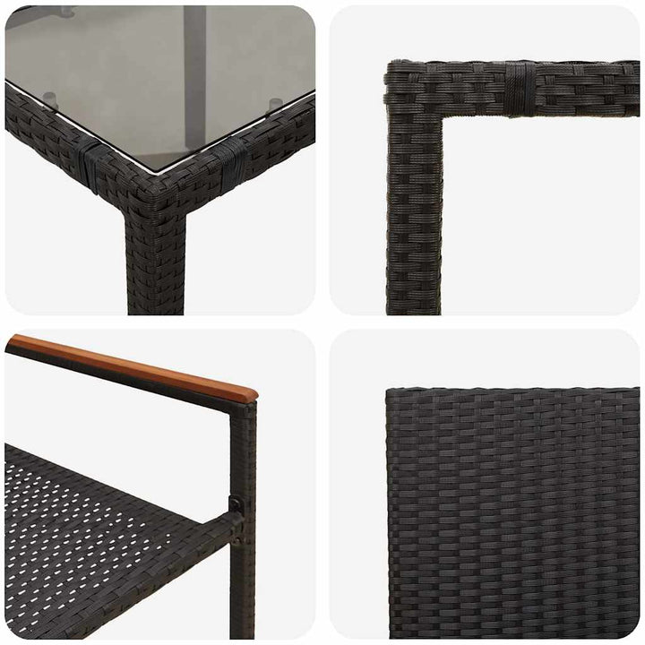 Have Spisebordssæt 5 stk. Sort polyrattan