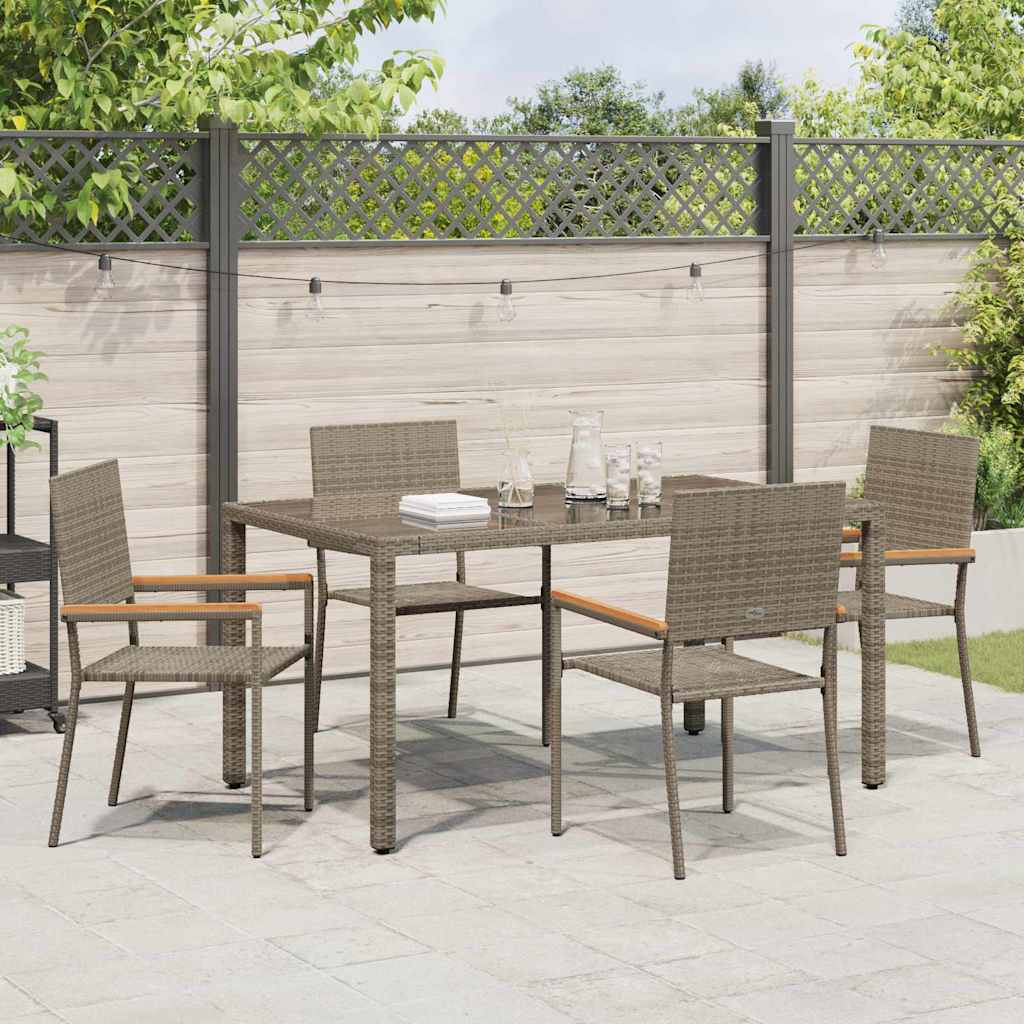 Have Spisebordssæt 5 stk. Grå polyrattan