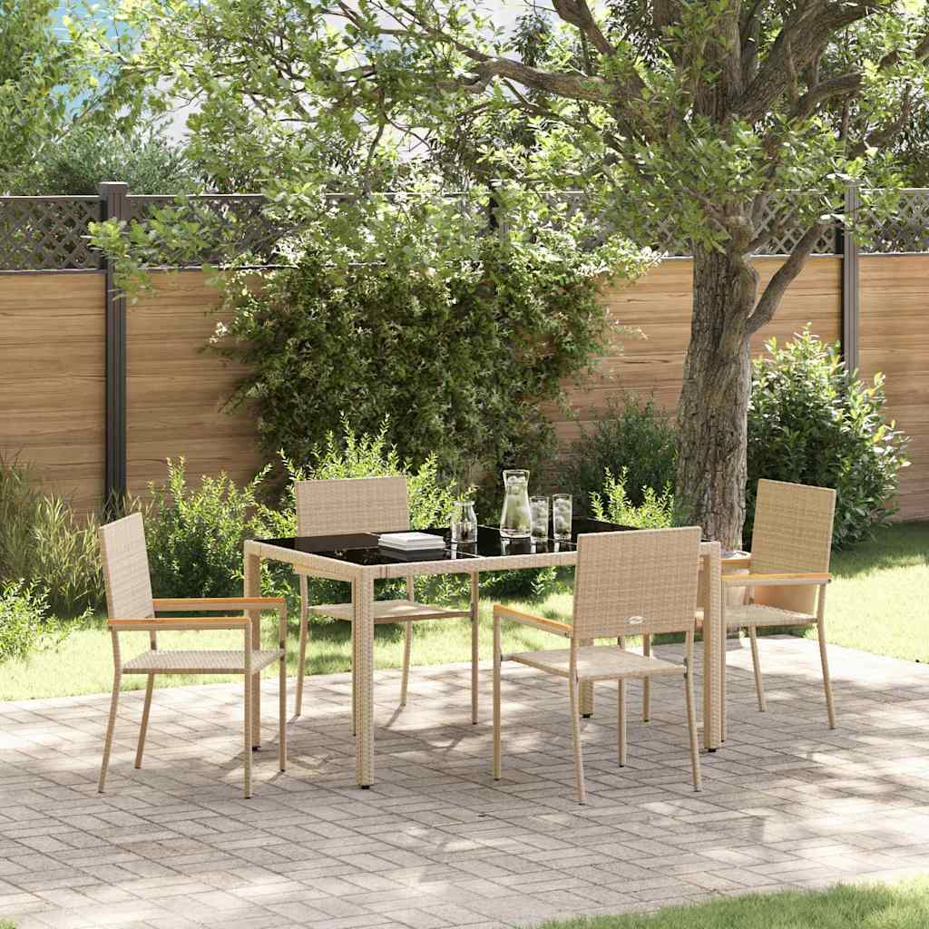 Have Spisebordssæt 5 stk. Beige polyrattan
