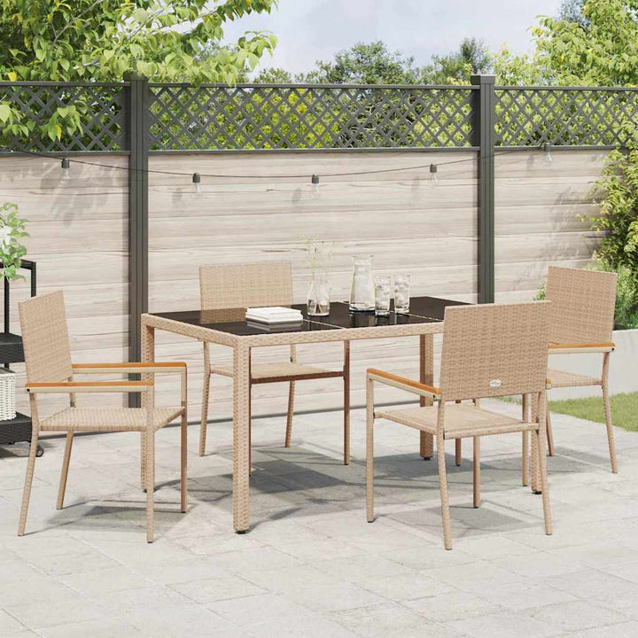 Have Spisebordssæt 5 stk. Beige polyrattan