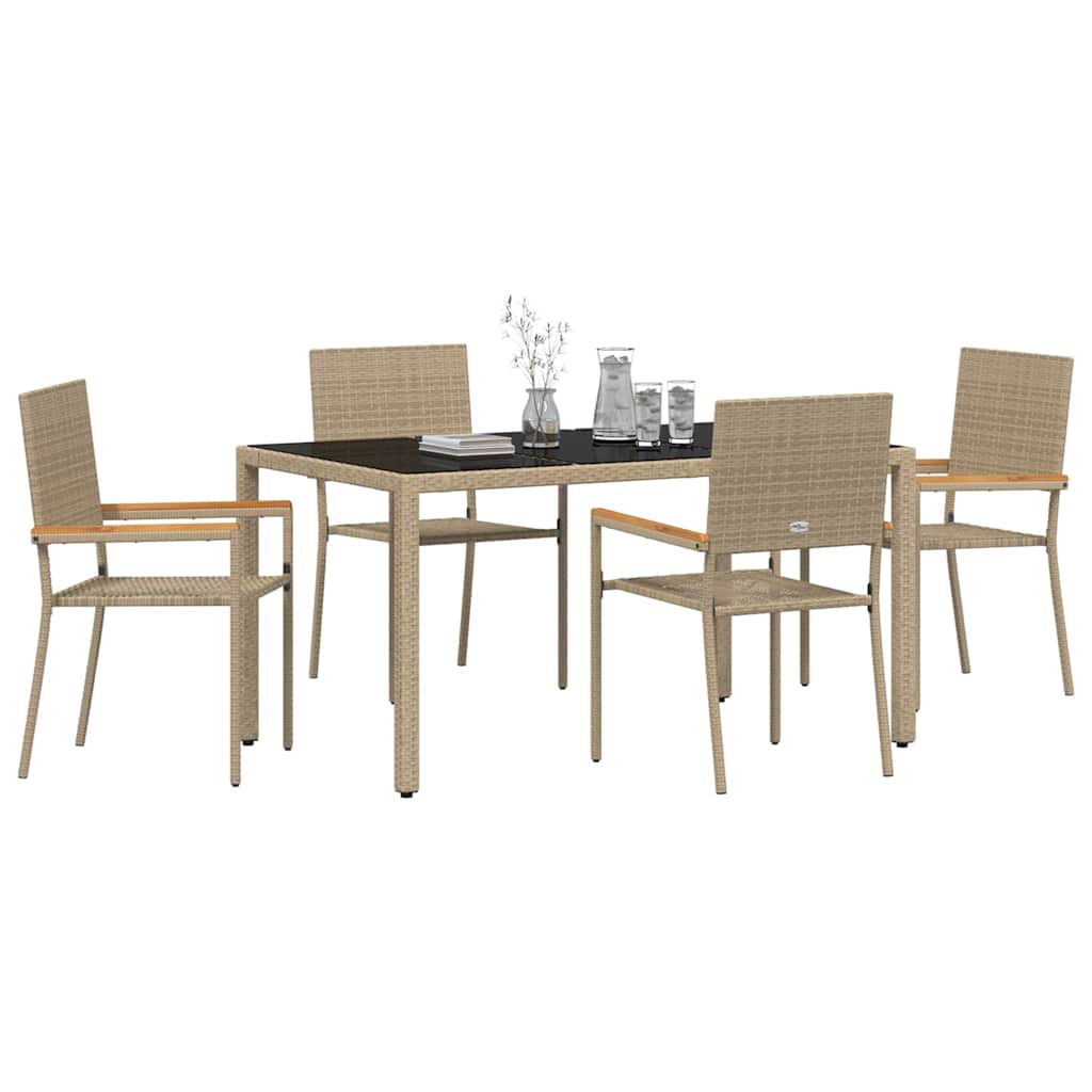 Have Spisebordssæt 5 stk. Beige polyrattan