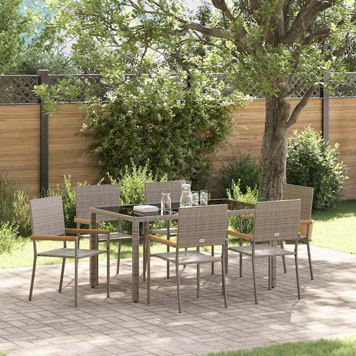 Have Spisebordssæt 7 stk. Grå polyrattan