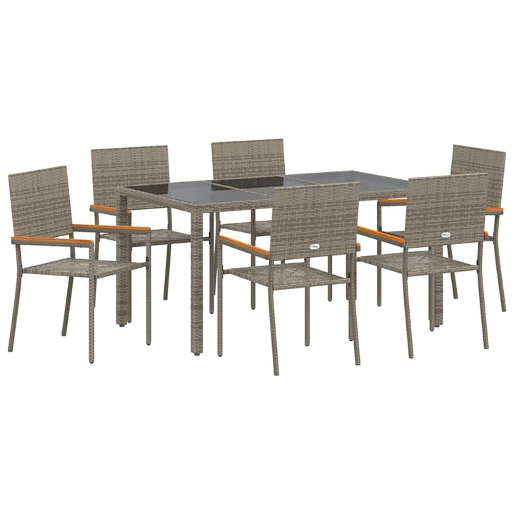 Have Spisebordssæt 7 stk. Grå polyrattan