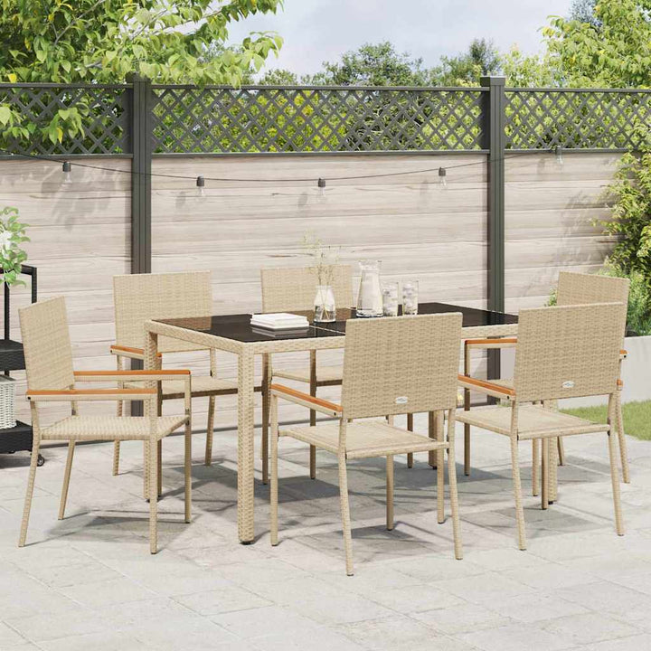 Have Spisebordssæt 7 stk. Beige polyrattan