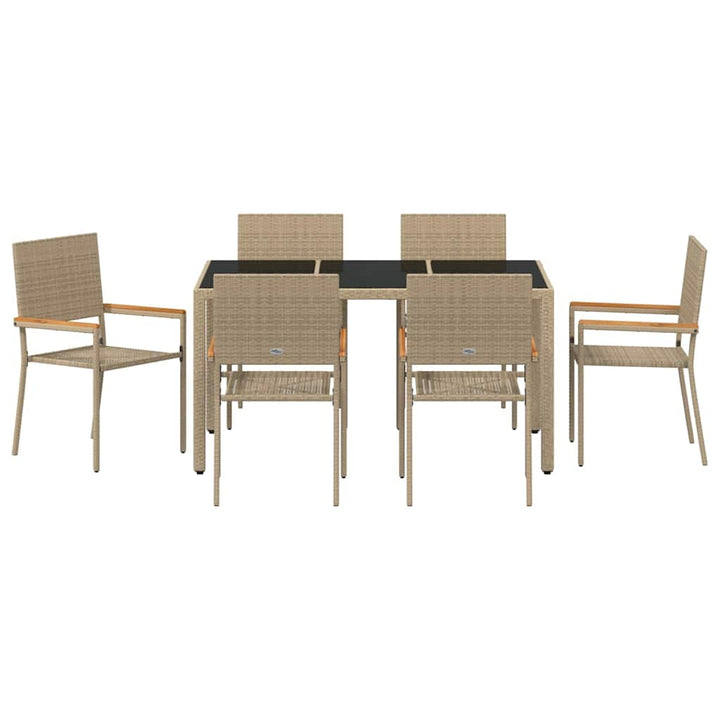 Have Spisebordssæt 7 stk. Beige polyrattan