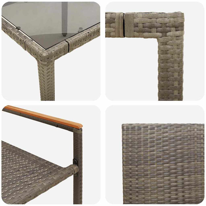 Have Spisebordssæt 7 stk. Grå polyrattan