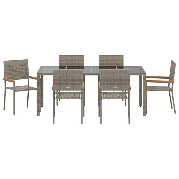 Have Spisebordssæt 7 stk. Grå polyrattan
