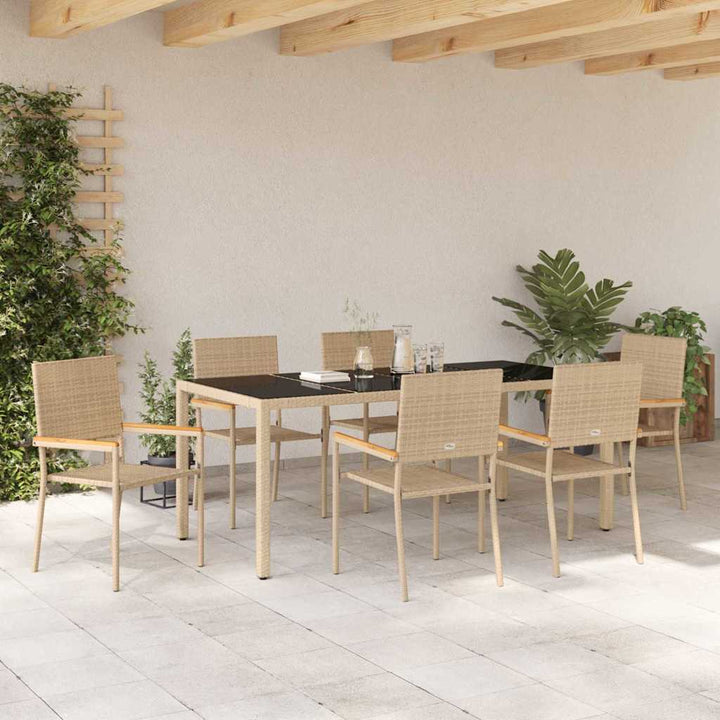Have Spisebordssæt 7 stk. Beige polyrattan