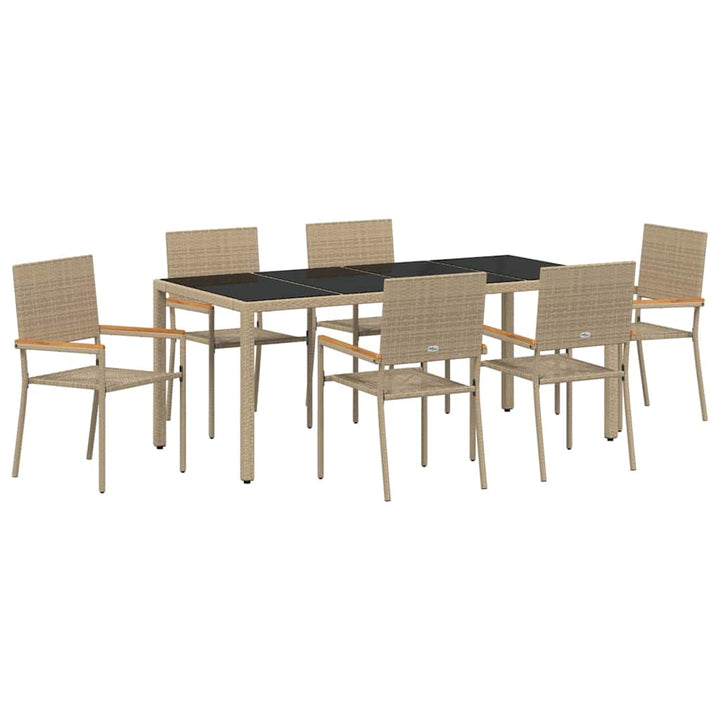 Have Spisebordssæt 7 stk. Beige polyrattan