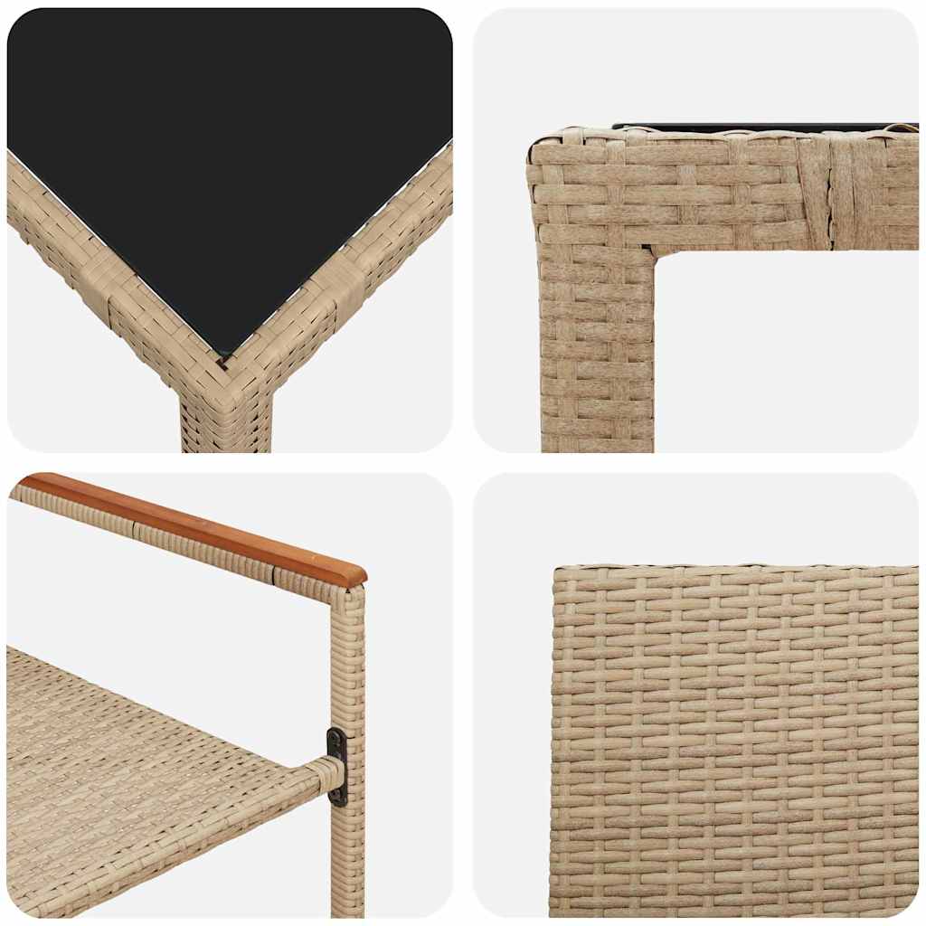 Have Spisebordssæt 9 stk. Beige polyrattan
