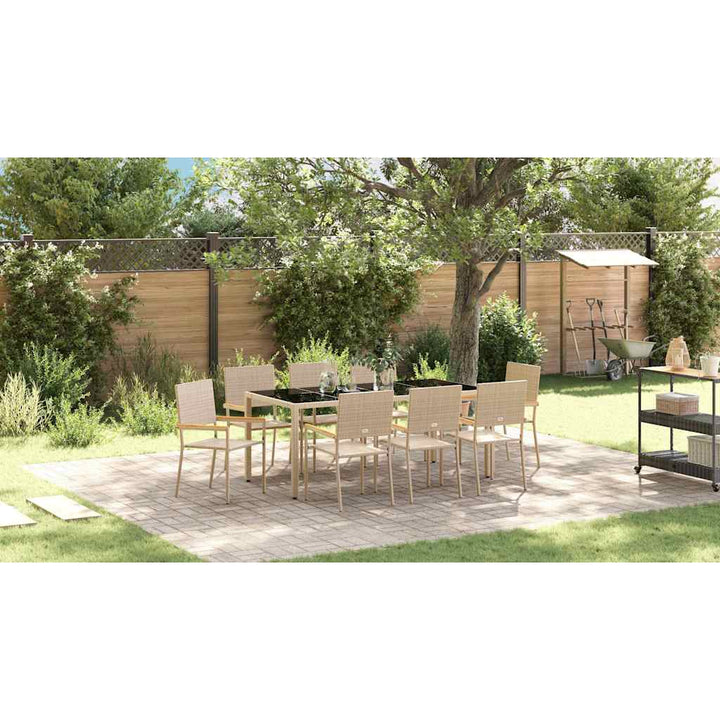 Have Spisebordssæt 9 stk. Beige polyrattan