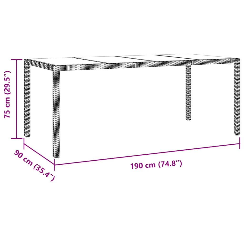 Have Spisebordssæt 9 stk. Beige polyrattan