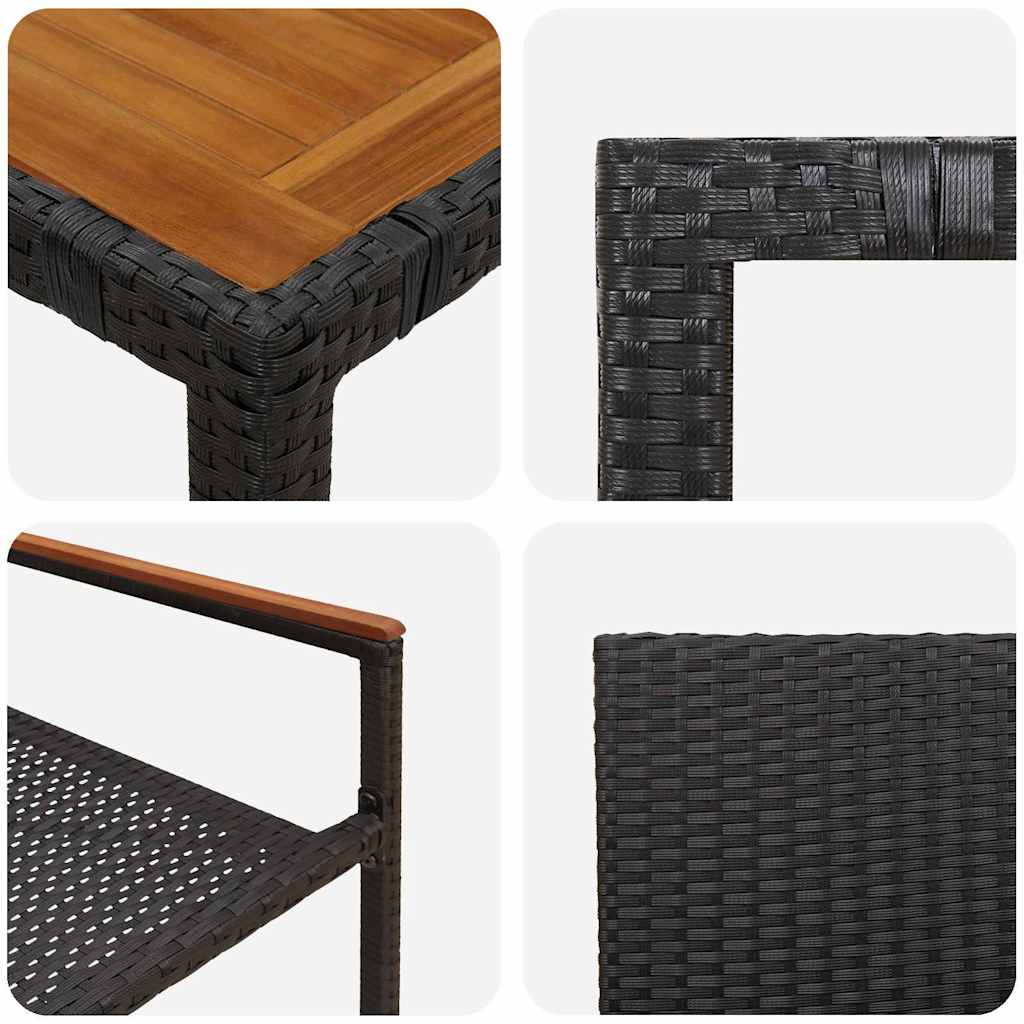 Have Spisebordssæt 3 stk. Sort polyrattan