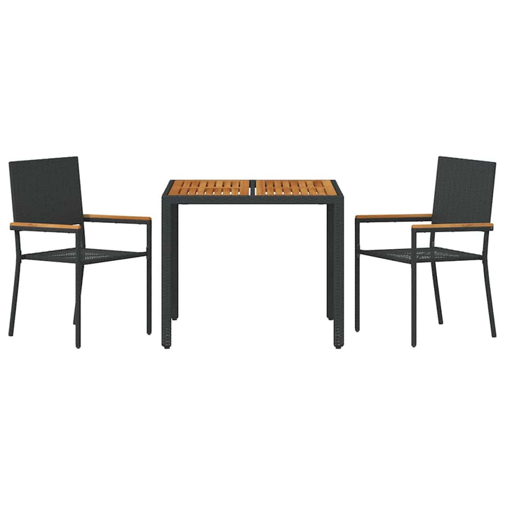 Have Spisebordssæt 3 stk. Sort polyrattan