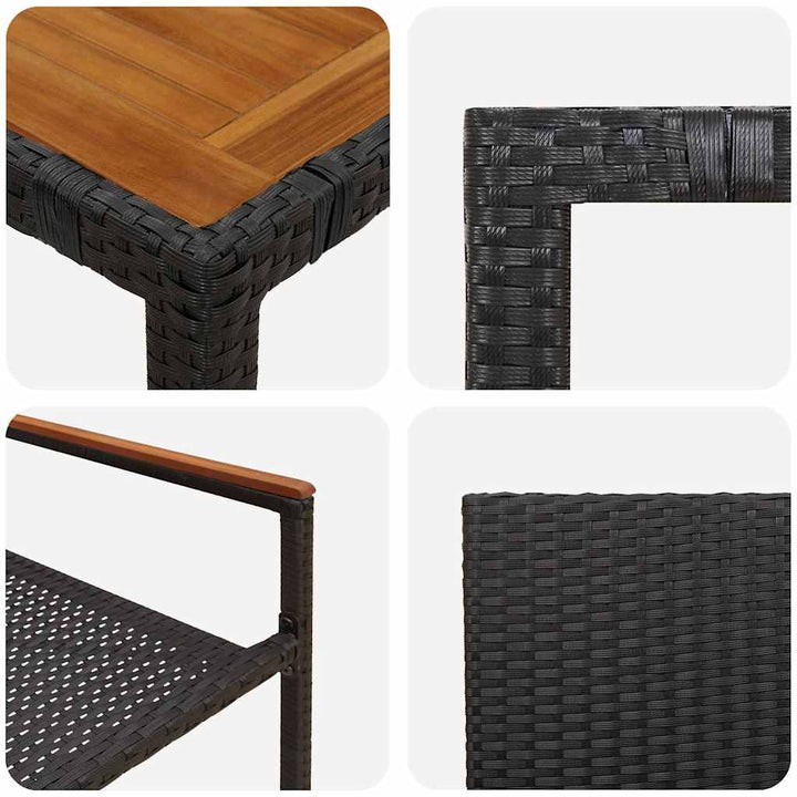 Have Spisebordssæt 5 stk. Sort polyrattan