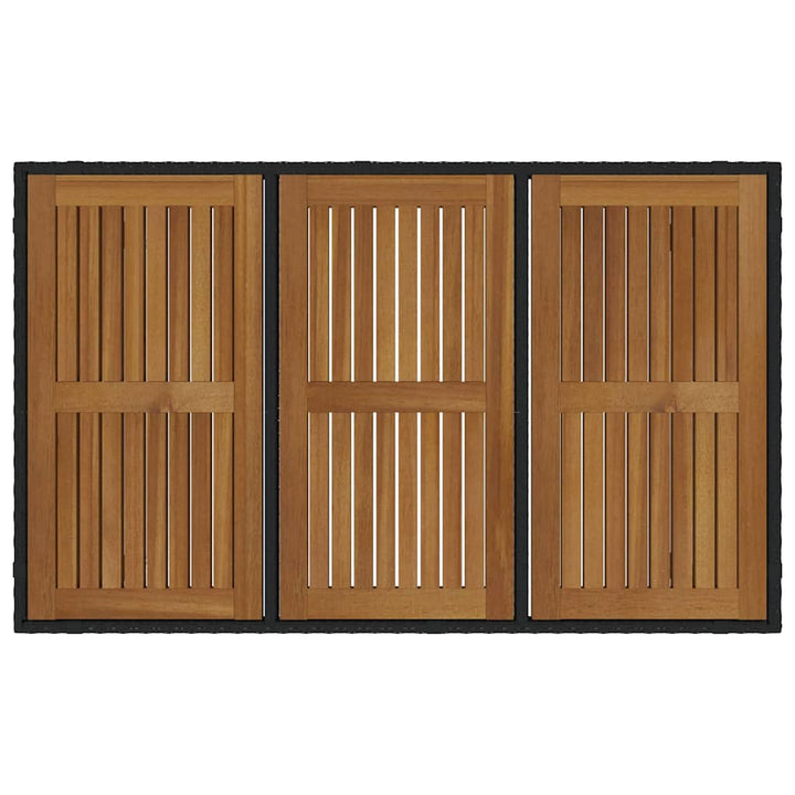 Have Spisebordssæt 5 stk. Sort polyrattan