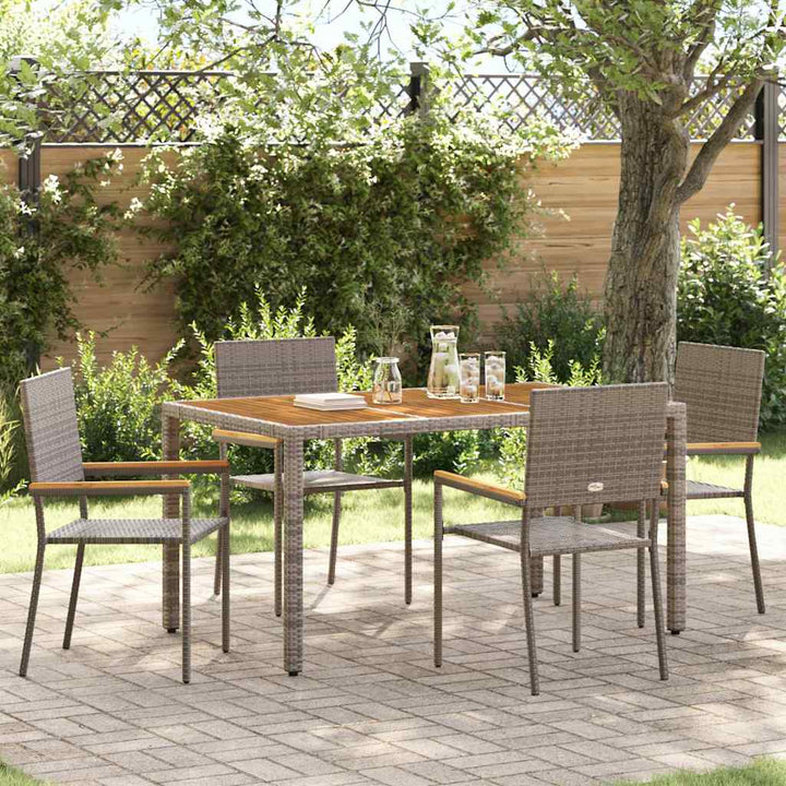 Have Spisebordssæt 5 pcs Grå polyrattan