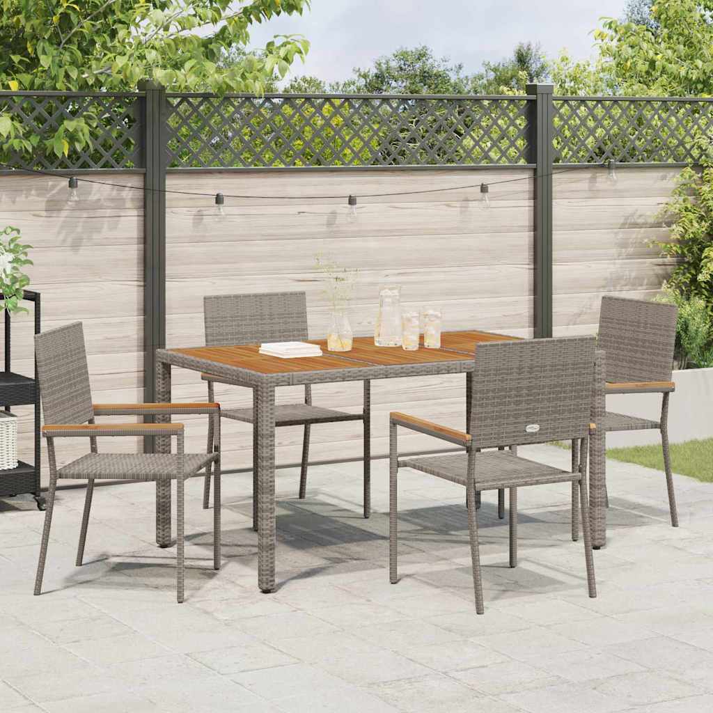 Have Spisebordssæt 5 pcs Grå polyrattan