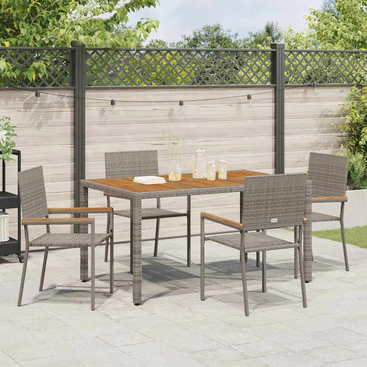 Have Spisebordssæt 5 pcs Grå polyrattan