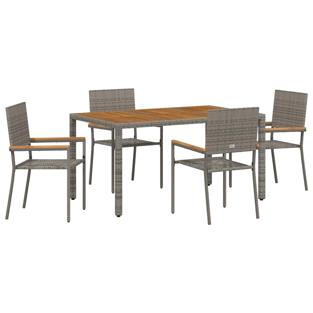 Have Spisebordssæt 5 pcs Grå polyrattan