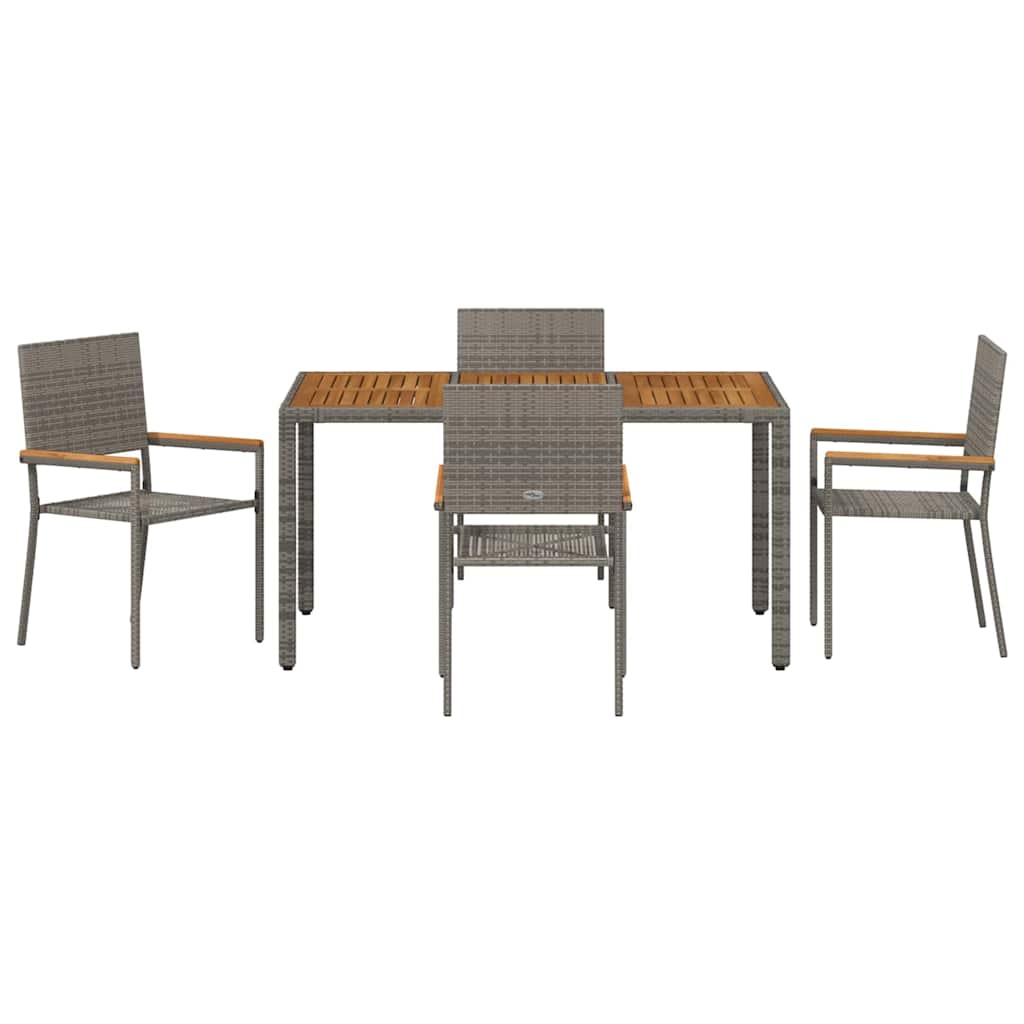 Have Spisebordssæt 5 pcs Grå polyrattan