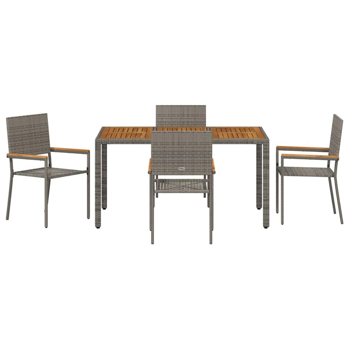 Have Spisebordssæt 5 pcs Grå polyrattan