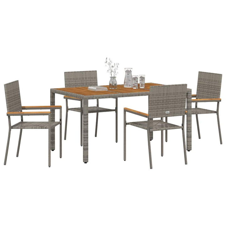 Have Spisebordssæt 5 pcs Grå polyrattan
