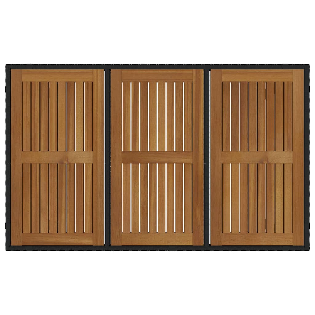 Have Spisebordssæt 7 stk. Sort polyrattan