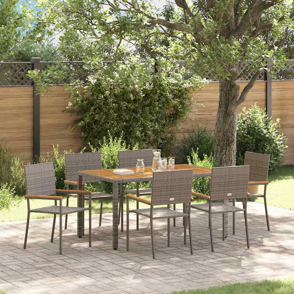 Have Spisebordssæt 7 pcs Grå polyrattan