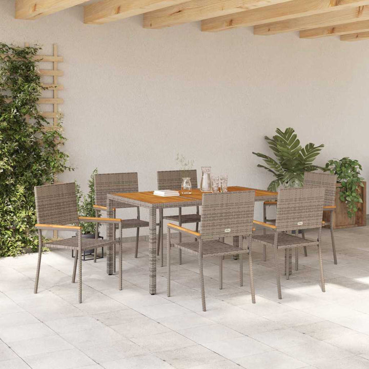 Have Spisebordssæt 7 stk. Grå polyrattan