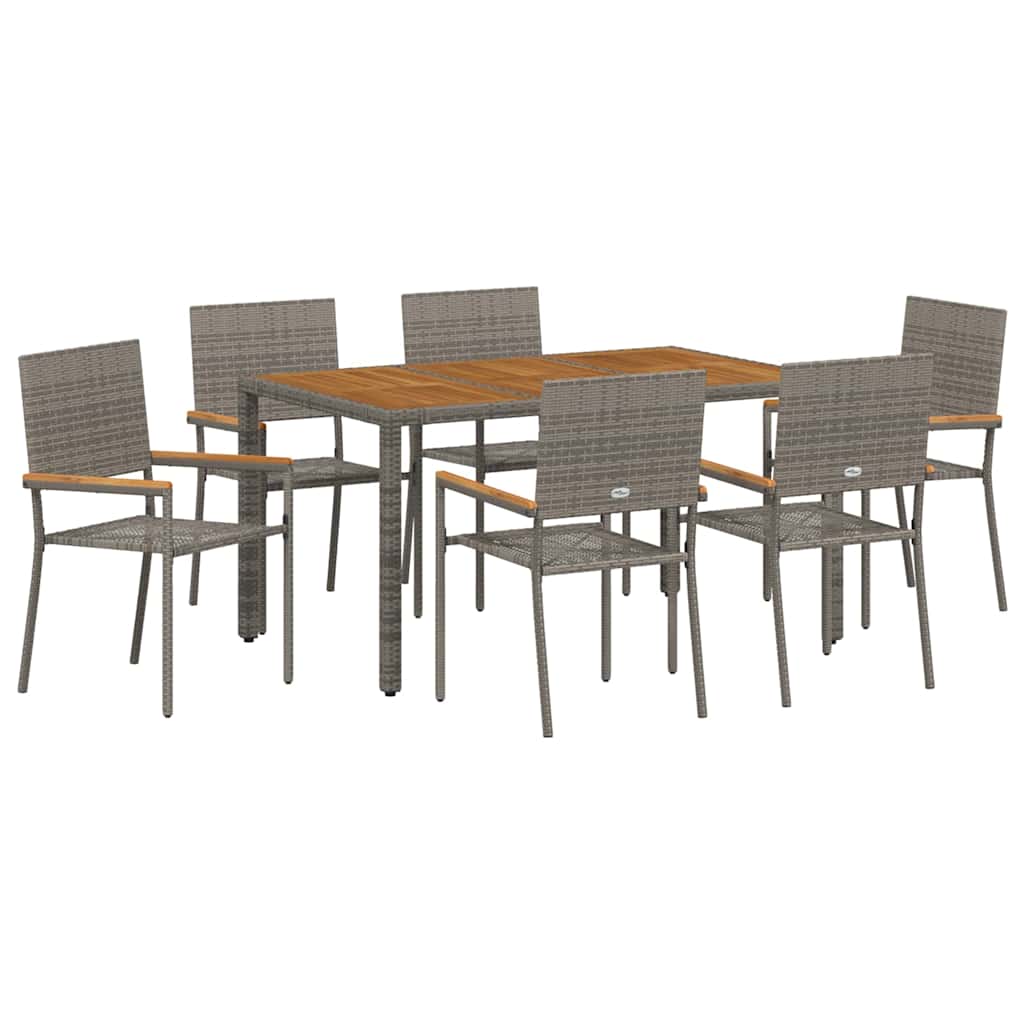 Have Spisebordssæt 7 stk. Grå polyrattan