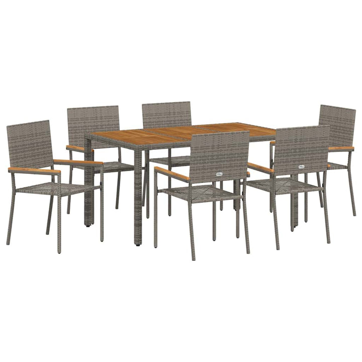Have Spisebordssæt 7 pcs Grå polyrattan