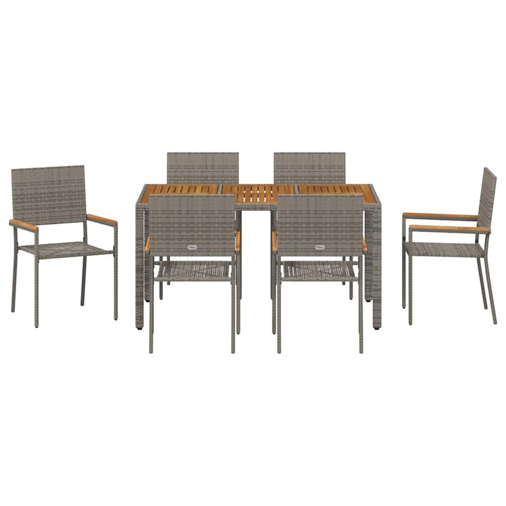 Have Spisebordssæt 7 stk. Grå polyrattan