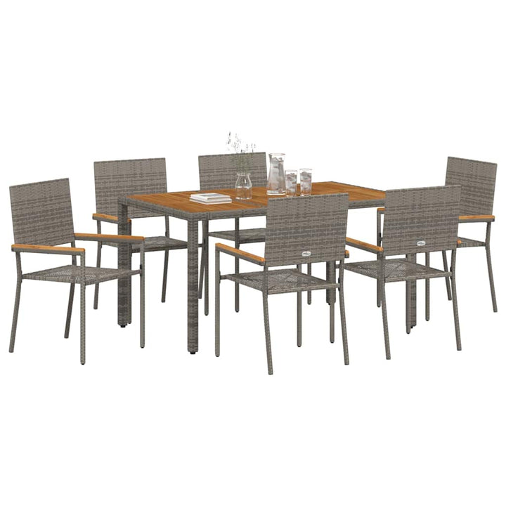 Have Spisebordssæt 7 stk. Grå polyrattan