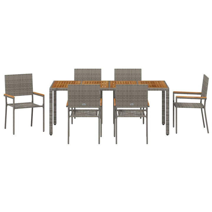 Have Spisebordssæt 7 stk. Grå polyrattan