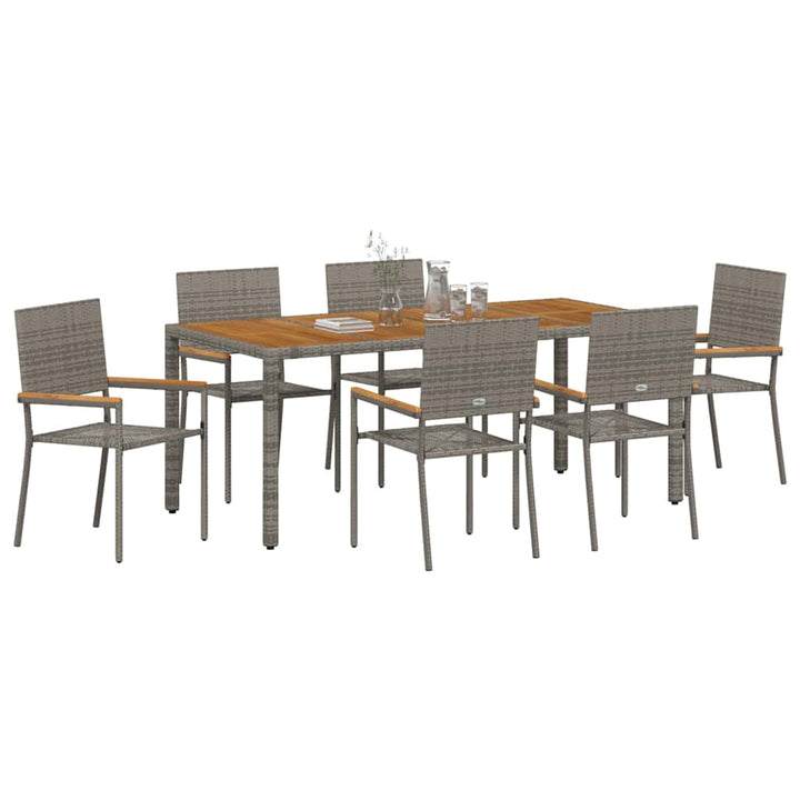 Have Spisebordssæt 7 stk. Grå polyrattan