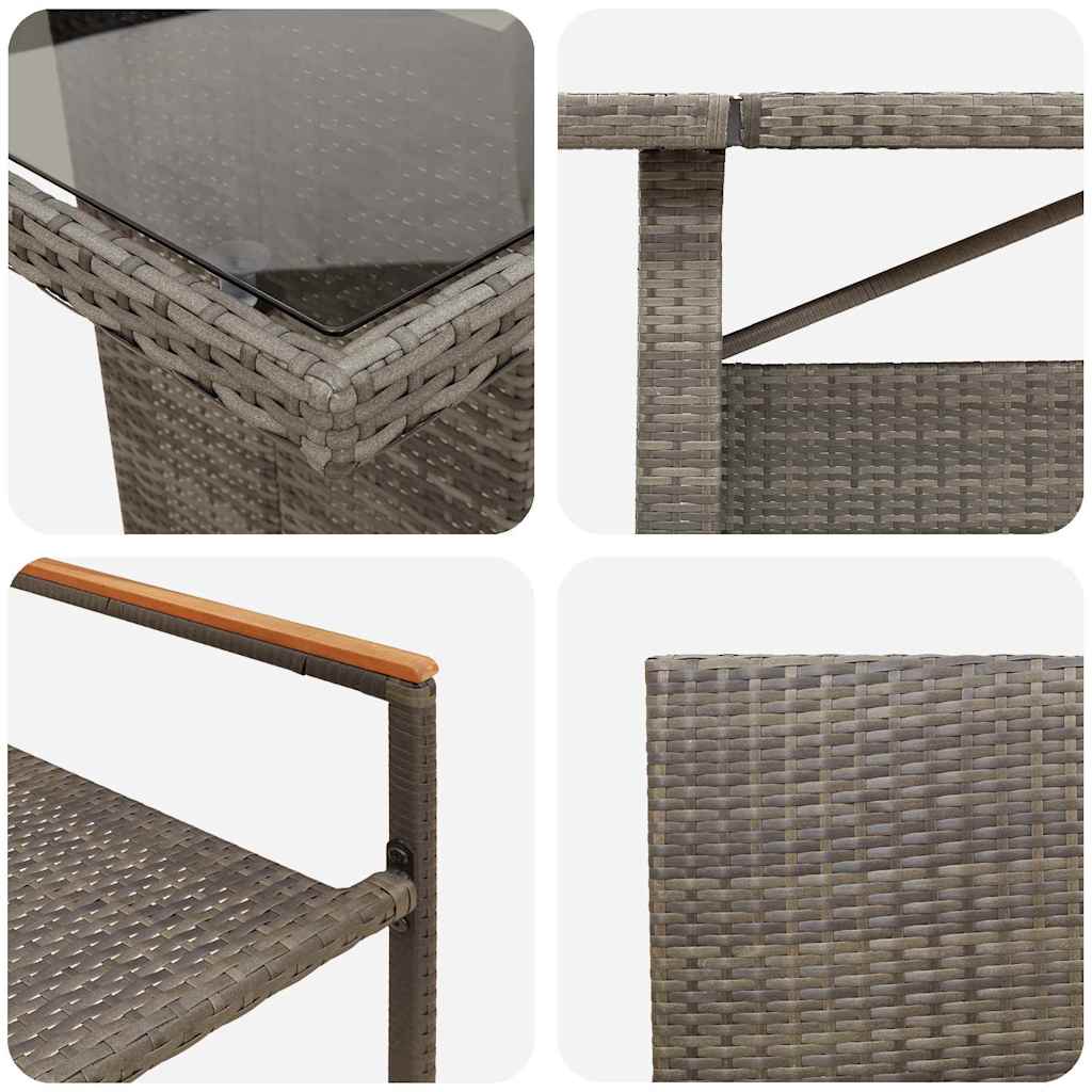 Have Spisebordssæt 9 pcs Grå polyrattan