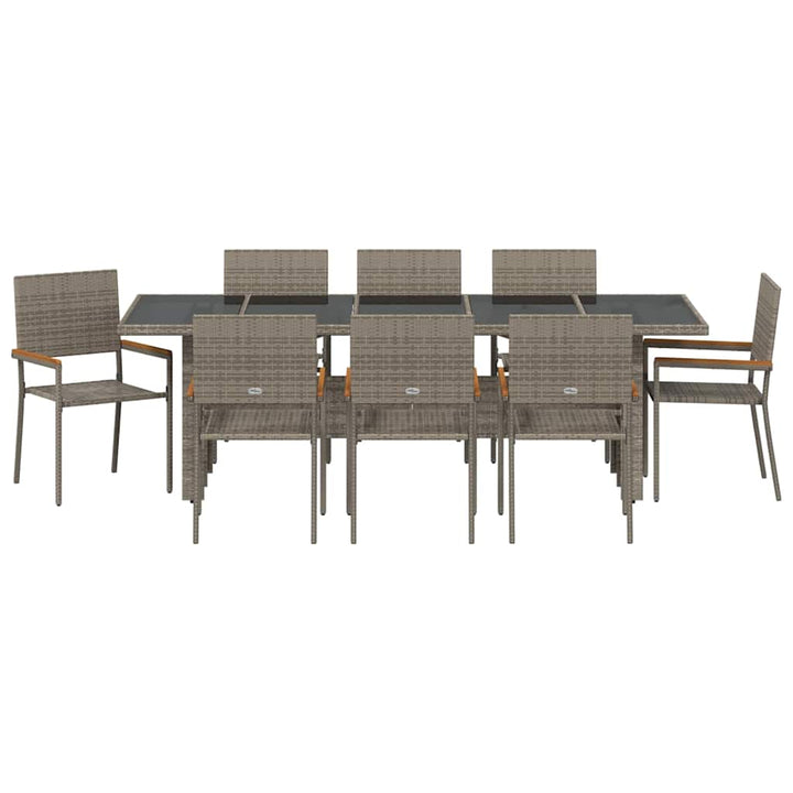 Have Spisebordssæt 9 pcs Grå polyrattan
