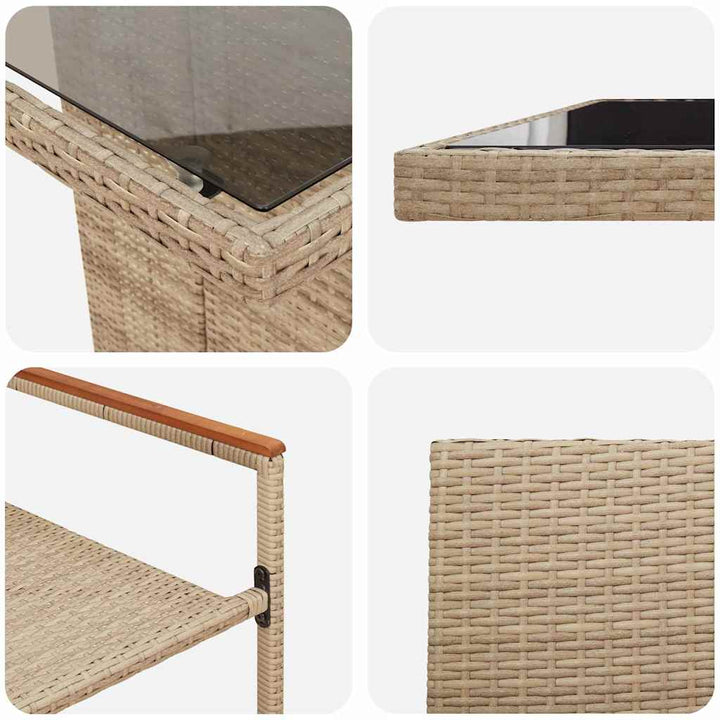 Have Spisebordssæt 9 stk. Beige polyrattan